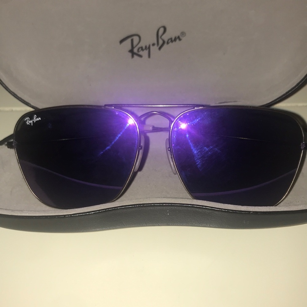Authentic Ray Bans Purple Frame Sunglasses